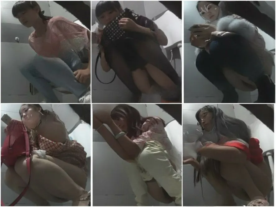 Hidden Camera 家庭内トイレ撮影の達人がショッピングモールの仕切り付き女子トイレに忍び込み、携帯電話でパノラマのクローズアップ写真を…