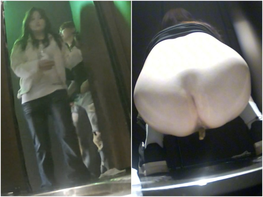 Nude Ass [トイレショット] バーの女の子がうんちをした後、お尻をきれいに拭かない。