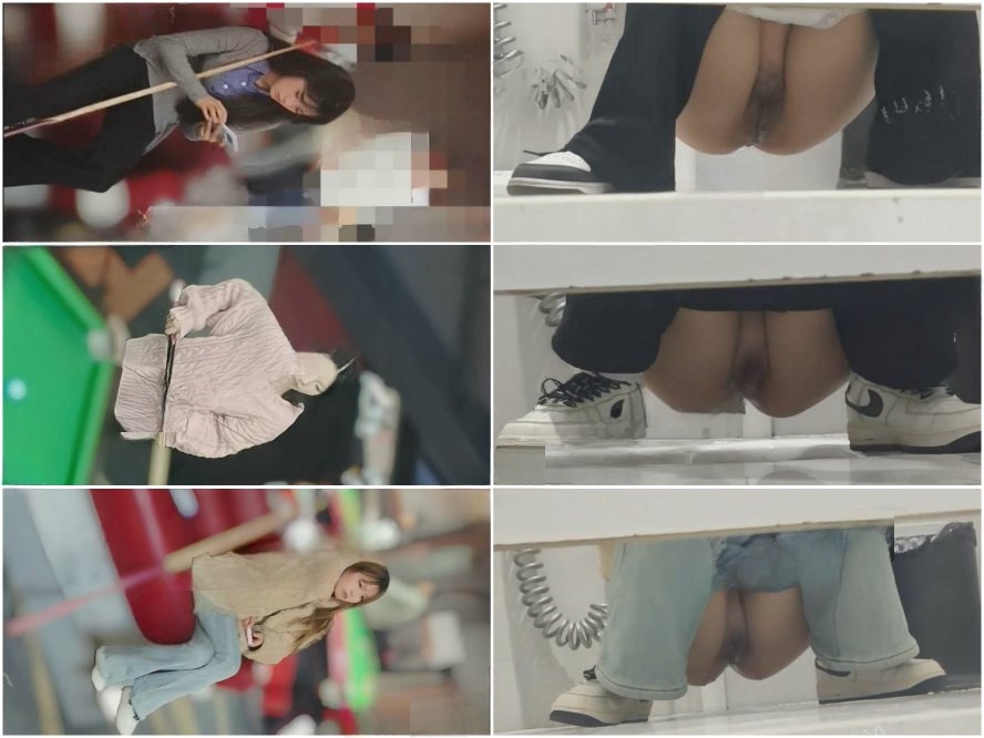 Hidden Camera トイレカメラマスターの世界❤️ ビリヤード場の女子トイレをハンディカメラで覗き見。ビリヤードをしながらおしっこをする…
