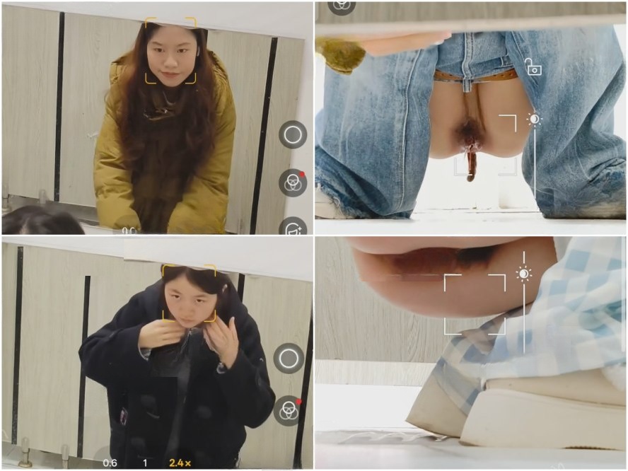 Hidden Camera 4月に流出した最新動画❤️ 凄腕のカメラマンが女子大学のトイレに忍び込み、2人の可愛い女子学生が用を足しながら顔を隠…