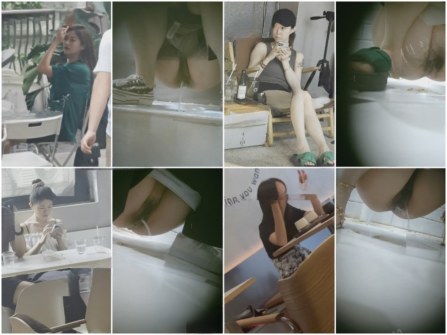 Spy Today 新たに流出した写真❤️ 金と銀のハイヒールを履いた2人の美しい女性がカフェの女性用トイレで排尿している隠しカメラ映像。