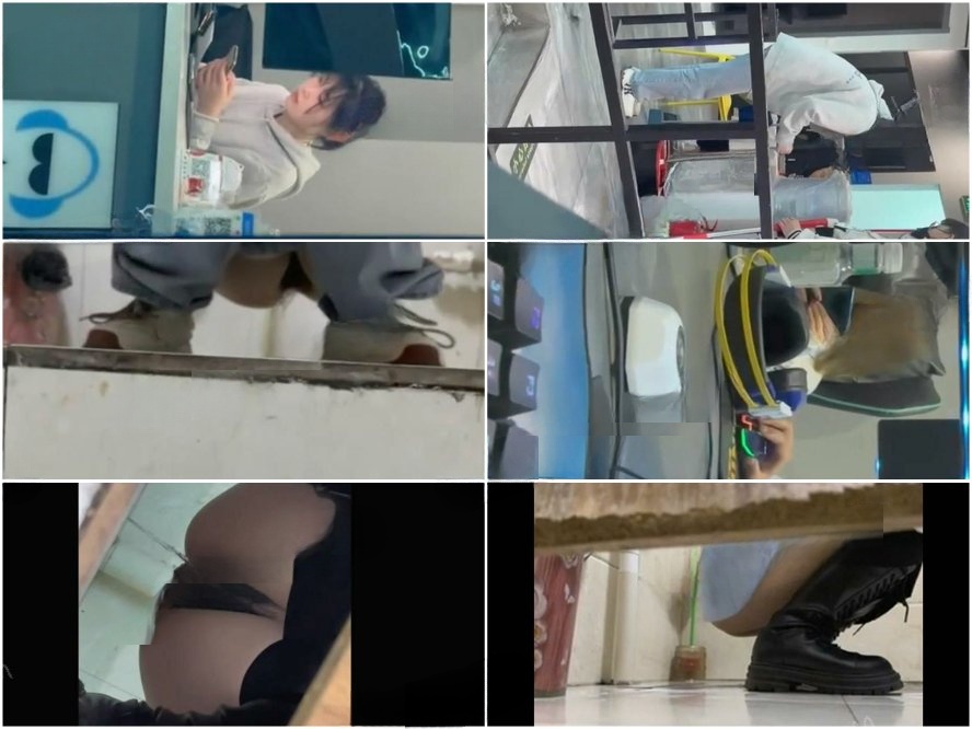 Public Restroom 新たなリーク投稿者がネットカフェの女性用トイレに潜入し盗撮❤️女性2人が排尿する様子を捉え、ロングブーツを履いた…